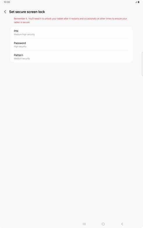 Press the required lock code and follow the instructions on the screen to create an additional lock code.