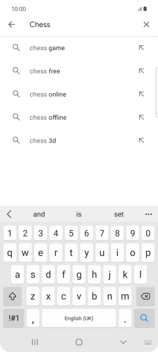 Key in the name or subject of the required app and press the search icon.