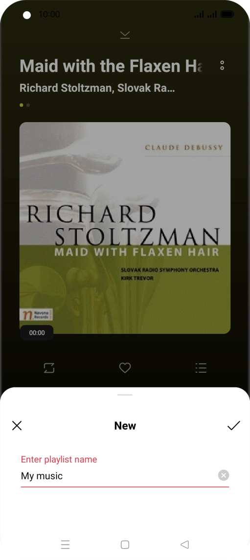 Key in the required name for the playlist and press the confirm icon.