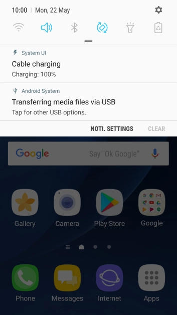 Press the connection icon.