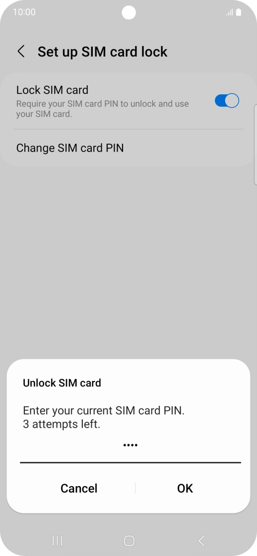 Key in your PIN and press OK. The default PIN is 1111.