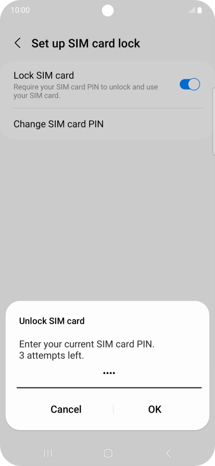 Key in your PIN and press OK. The default PIN is 1111.