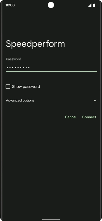 Key in the password for the Wi-Fi network and press Connect.