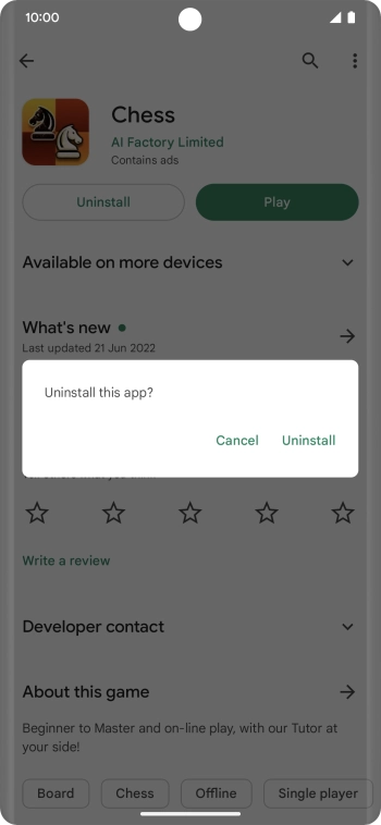 Press Uninstall.