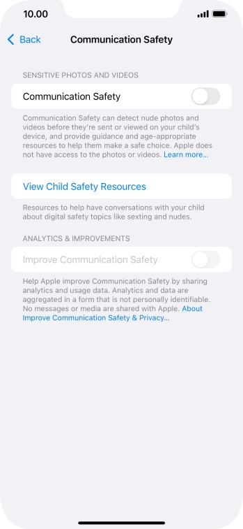Press the indicator next to 