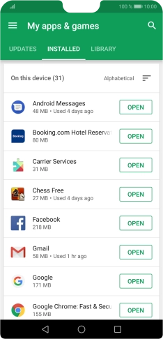 Press the required app.