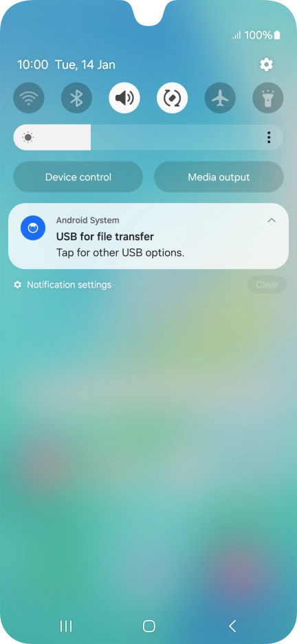 Press Tap for other USB options..