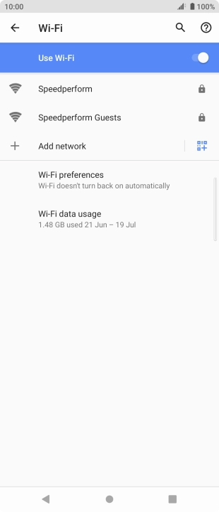 Press the required Wi-Fi network.