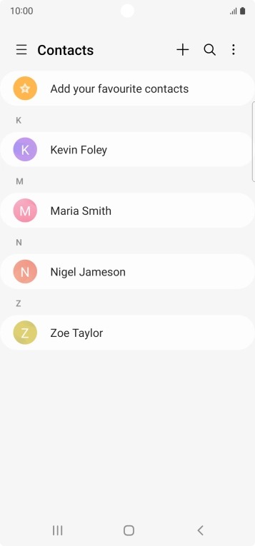 Press the new contact icon.