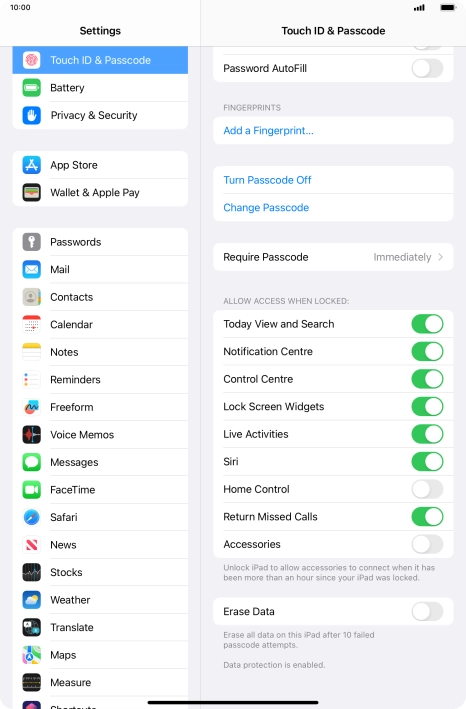 Press the indicator next to 