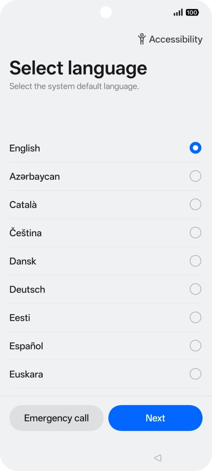 Press the required language.