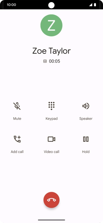 Press the end call icon.