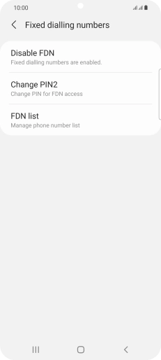 Press Disable FDN.