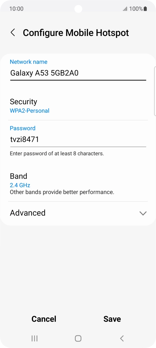 Press the field below 