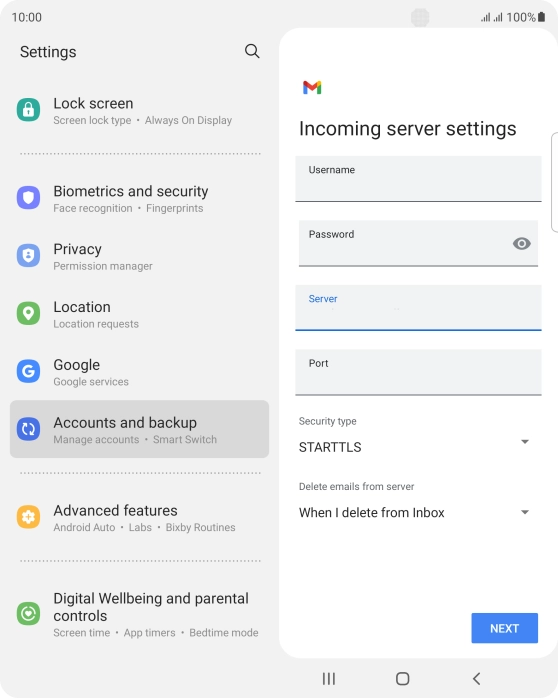 Press the field below 