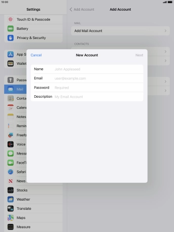 Press Name and key in the required sender name.