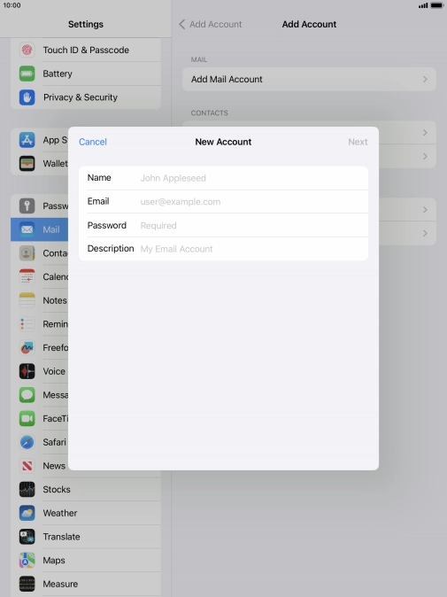 Press Name and key in the required sender name.