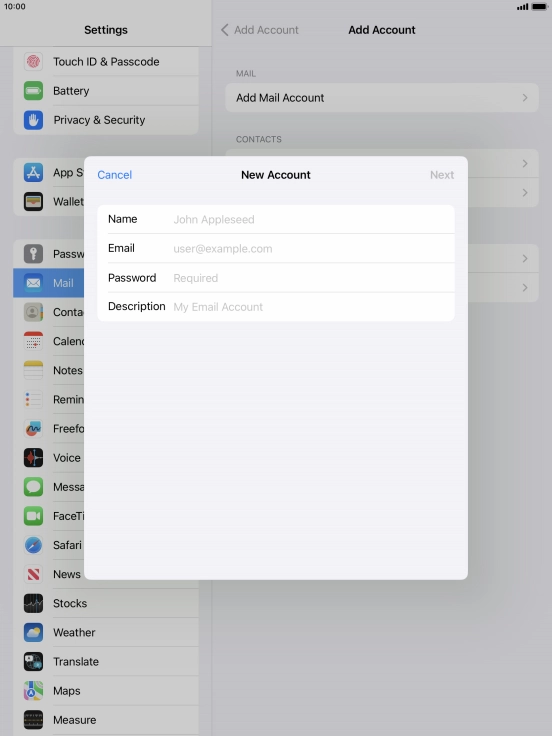 Press Name and key in the required sender name.