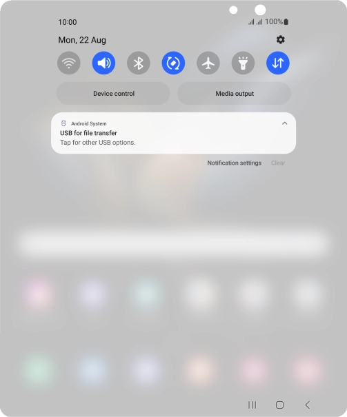 Press Tap for other USB options..