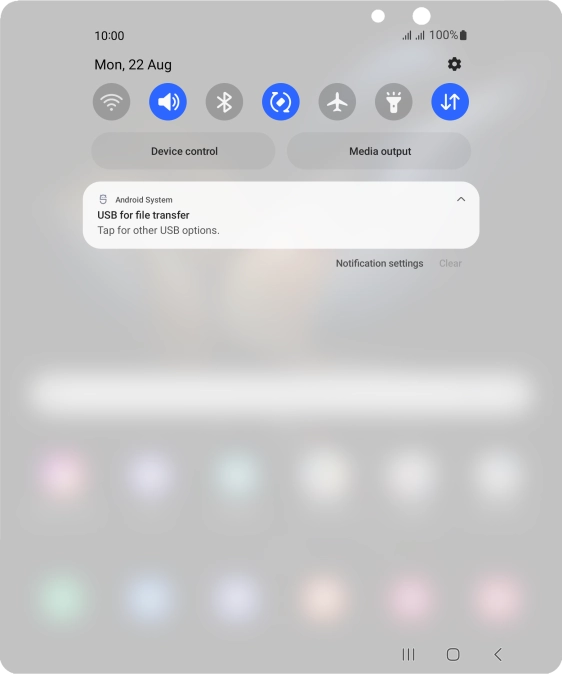 Press Tap for other USB options..
