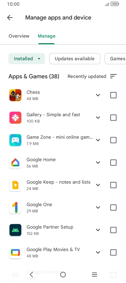 Press the required app.