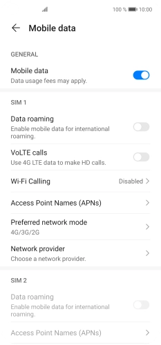 Press Preferred network mode.