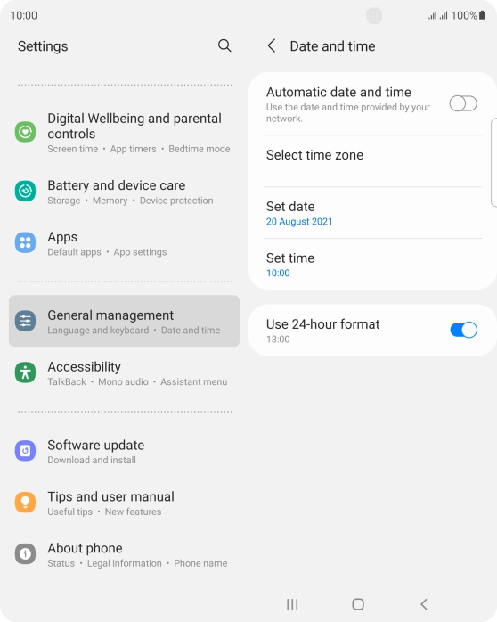 Press the indicator next to 