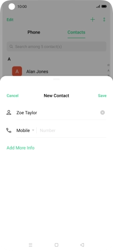 Press Number and key in the required phone number.