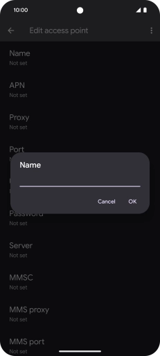 Key in EE Internet and press OK.