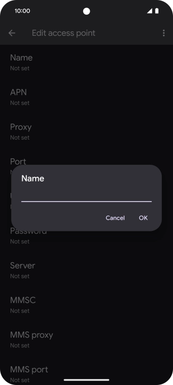 Key in EE Internet and press OK.