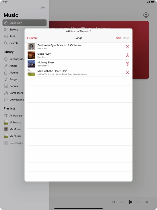 Go to the required category and press the required audio file.