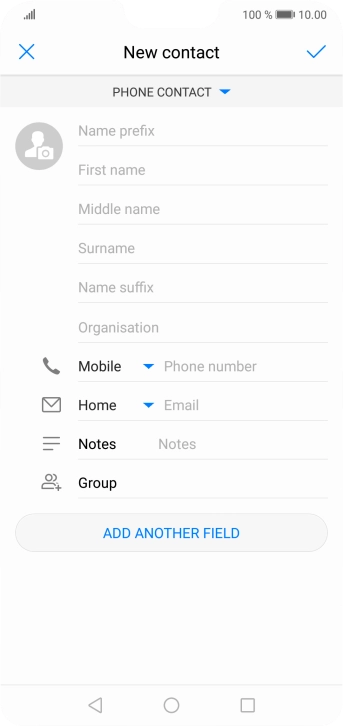 Press First name and key in the required first name.