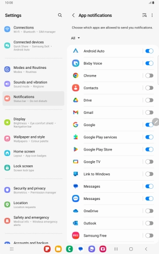 Press the drop down list.