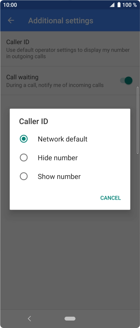 Press Show number to turn on caller identification.