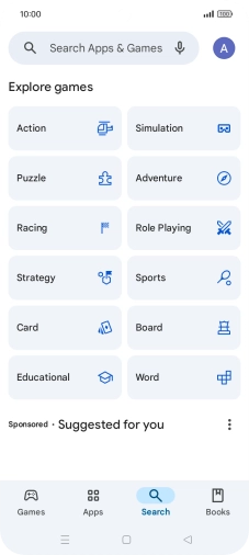 Press the search field.
