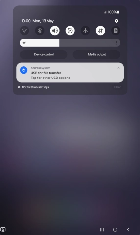Press Tap for other USB options..