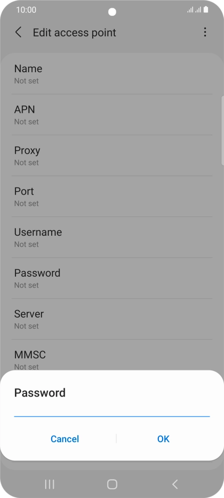 Key in secure and press OK.