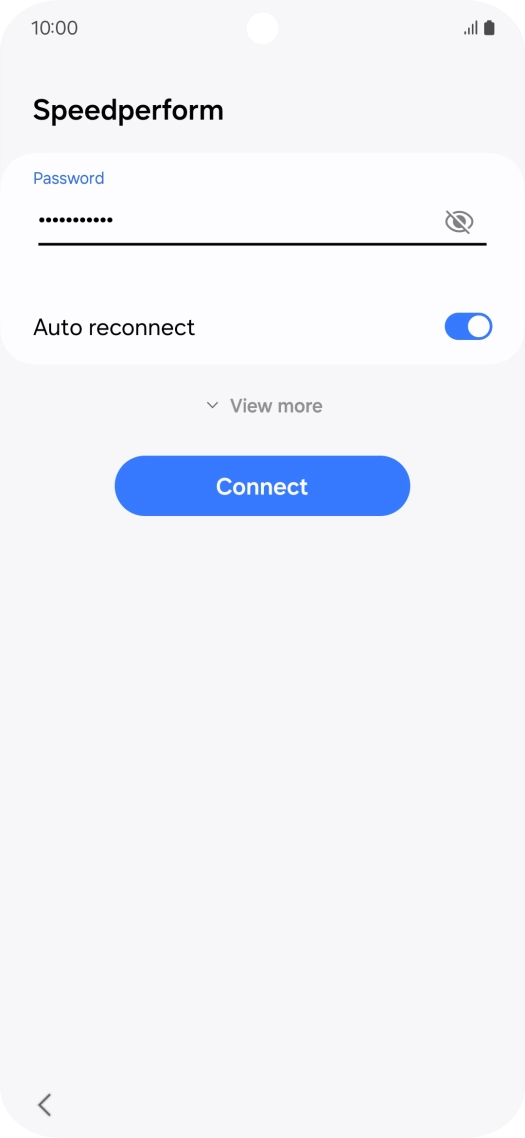 Key in the password for the Wi-Fi network and press Connect.