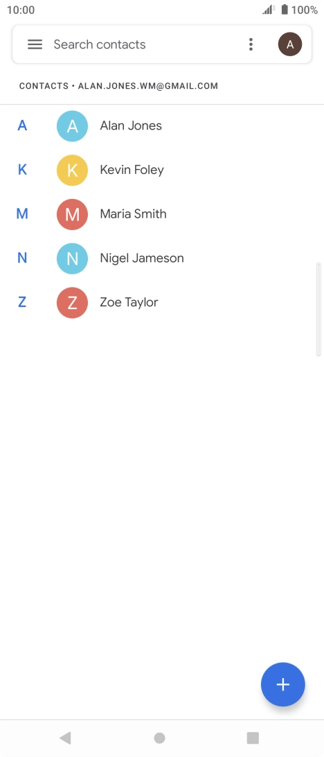 Press the new contact icon.