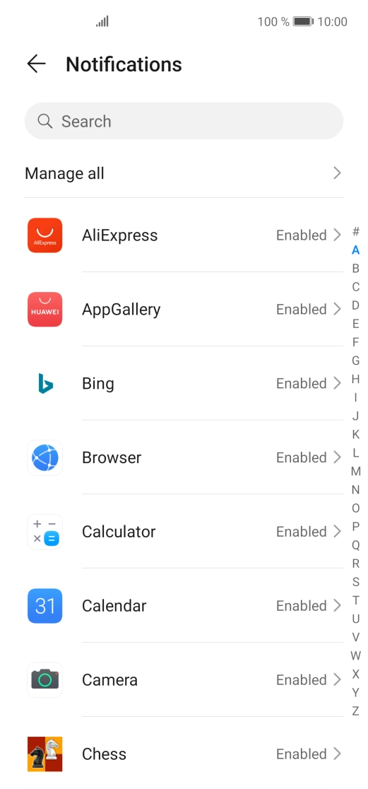Press the required app.