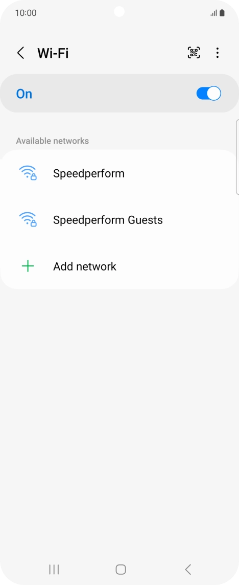 Press the required Wi-Fi network.