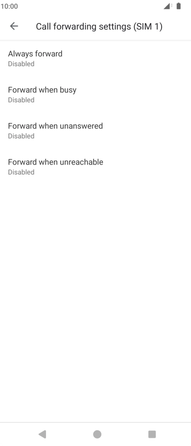 Press the required divert type.