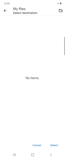 To create a new folder, press the new folder icon and follow the instructions on the screen to create a new folder.