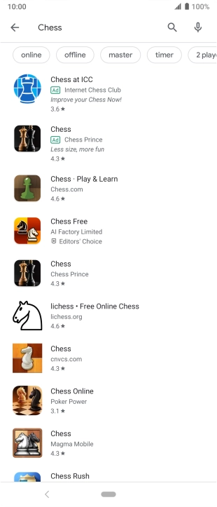Press the required app.
