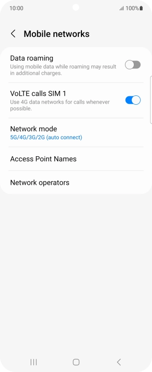 Press Network mode.