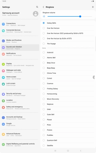 Press the required ring tones to hear them.