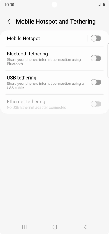 Press Mobile Hotspot.