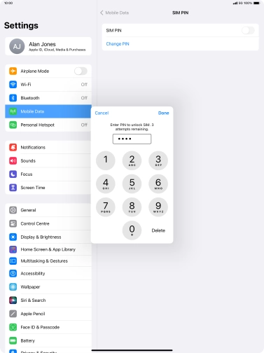 Key in your PIN and press Done. The default PIN is 1111.
