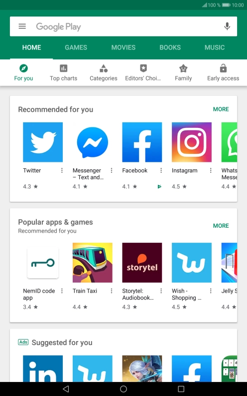 Slide your finger right starting from the left side of the screen.