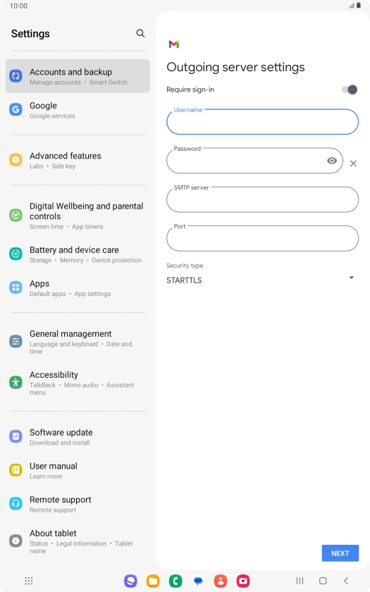 Press the field below 